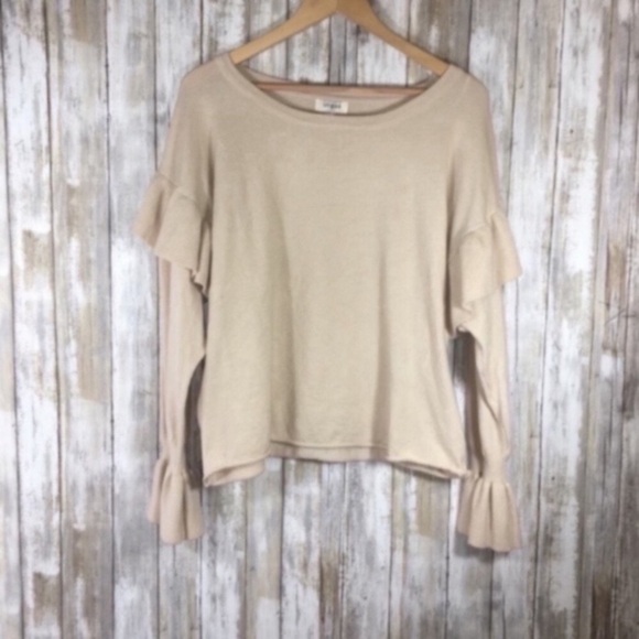 Umgee Tops - Umgee Beige Wide Arm Cut Off Blouse